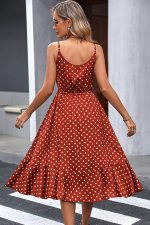 Fashion Dots Print Sleeveless Tie Waist Dress - Image 6