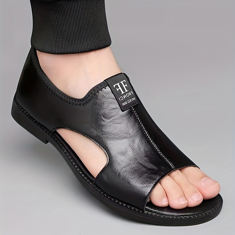 2c3dcb49-b778-4027-ab54-8232dbcda4dc.jpg Plus Size Men's Open Toe Breathable Sandals, Comfy Non Slip Rubber Sole Casual Durable Beach Water Shoes, Men's Footwear - Image 1