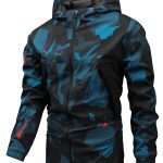 Geometric Pattern Design Men's Color Blocked Zip Up Hooded Indbreaker, Suitable For Outdoor Hiking, Camping And Travel In All Seasons - Image 2