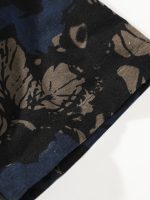 Men's Stylish Loose Cotton Blend Floral Print Shirt, Casual Breathable Lapel Button Up Short Sleeve Shirt For Summer Outdoor Activities - Image 9