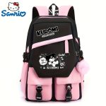 Kuromi Pattern Backpack, Kawaii Stylish School Bag, Women's Colorblock Rucksack, Large Capacity Foldable Outdoors Daypack - Image 5