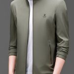 Men's Solid Colour Lapel Jackets With Zipper, Comfy Casual Long Sleeve Business Style Tops For Men's Outdoor Activities - Image 2