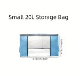 1pc Clothes Storage Bag, Houndstooth Pattern Folding Fabric Storage Bag, Large Capacity Waterproof Moisture-proof Cotton Quilt Storage Bag, Home Organization And Storage - Image 4