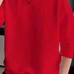 Men's Crew Neck Long Sleeve Sweatshirt, Casual Wear, Solid Pullover, Men's Clothing For Spring Fall Winter - Image 5