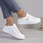 Women's Plaid Pattern Sneakers, Casual Lace Up Outdoor Shoes, Comfortable Low Top Shoes - Image 3
