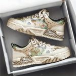 Men's Alphabet Print Trendy Skate Shoes With PU Leather Uppers, Wear-resistant Non Slip Lace-up Casual Sneakers For Outdoor, Men's Street Style Footwear