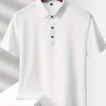 Men's Solid Seamless Short Sleeve Button Up Lapel Shirt, Lightweight Business Casual Style, Breathable Short Sleeve Top, Solid Color Classic Collar Summer Golf Shirts - Image 4
