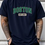 Letter Print Men's Creative Top, Casual Short Sleeve Crew Neck T-shirt, Men's Clothing For Summer Outdoor - Image 2