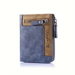 1pc Men's Retro Short Wallet, Multifunctional Fashion Zipper PU Leather Wallet, Ideal Gift For Men - Image 2