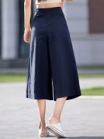 High Waist Pocket Cropped Pants, Vintage Wide Leg Pants For Spring & Summer, Women's Clothing - Image 5