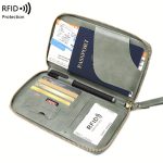 Solid Color RFID Portable Passport Holder, Multi Functional Airplane Ticket Clip, Travel Credit Card Wallet With Zipper And Wrist Strap - Image 7