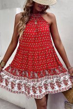Bohemian Floral Print Casual Mini Dress - Image 5