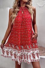 Bohemian Floral Print Casual Mini Dress - Image 4
