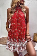 Bohemian Floral Print Casual Mini Dress - Image 3