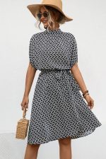 Fashion Print Short Sleeve asual Dress - Image 4