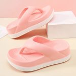 Women's Contrast Color Flip Flops, Soft Sole Platform Slip On EVA Vacation Slides, Non-slip Beach Slides - Image 3