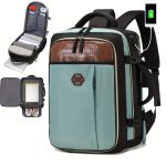 Carry-On Travel Backpack With Shoes Compartment, Expandable Waterproof Luggage Daypack, Portable Laptop Schoolbag - Image 6