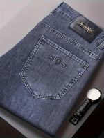 Classic Design Cotton Blend Jeans, Men's Casual Business Straight Leg Denim Pants, Men's Straight Leg Business Trousers - Image 6