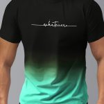 Men's Gradient Color And Alphabet Print "WHATEVER" Crew Neck And Short Sleeve T-shirt, Casual And Chic Tops For Summer Outdoors Wear