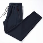 Men's Solid Pants With Zipper Pockets, Casual Breathable Drawstring Trousers For Outdoor Activities Gift - Image 3