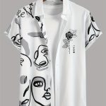 Men's Stylish Loose Giraffe Print Shirt, Casual Breathable Lapel Button Up Short Sleeve Shirt For Summer Outdoor Activities - Image 3