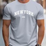 "NEW YORK USA" Print, Men's Novel Design T-shirt, Casual Comfy Tees For Summer, Men's Clothing Tops For Daily Activities - Image 2