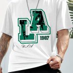 Men's Los Angeles Print Short Sleeve T-Shirts, Comfy Casual Elastic Crew Neck Tops, Men's Clothing - Image 4