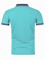 Breathable Contrast Binding Men's Casual Short Sleeve Lapel Golf Shirt For Summer, Men's Clothing - Image 13