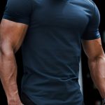 Solid Color Men's Comfy V-Neck Medium Stretch T-shirt, Men's Summer Clothes, Men's Outfits - Image 3