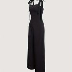 Knot Strap Wide Leg Jumpsuit, Casual Sleeveless Jumpsuit For Spring & Summer, Women's Clothing