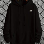 Men's Long Sleeve Pattern Print, Hoodies Street Casual Sports And Fashionable With Kangaroo Pocket Sweatshirt, Suitable For Outdoor Sports, For Autumn And Winter, Fashionable And Versatile - Image 2