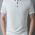 Men's Solid Short Sleeve And Lapel Collar Henley Shirt, Casual And Comfy Sports Tops For Summer Golf Wear And Outdoors Activities - Image 6