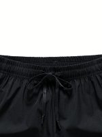 3 Pcs Men's Loose Solid Shorts With Pockets, Casual Elastic Waist High Stretch Drawstring Shorts For Summer - Image 5