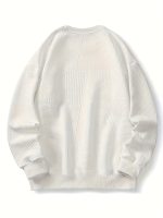 Men's Crew Neck Long Sleeve Sweatshirt, Casual Wear, Solid Pullover, Men's Clothing For Spring Fall Winter - Image 8