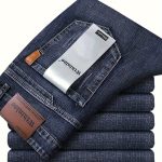 Men's Classic Design Jeans, Semi-formal Stretch Jeans For Business - Image 3