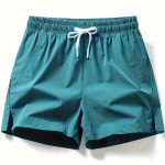 Men's Solid Drawstring Casual Shorts With Pockets, Summer Sports, Summer Daily, Gym, Running