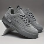 Men's Trendy Solid Skate Shoes, Comfy Non Slip Casual Lace Up Sneakers For Men's Outdoor Activities