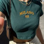 Letter Print Crew Neck Crop T-Shirt, Casual Short Sleeve T-Shirt For Spring & Summer, Women's Clothing - Image 3
