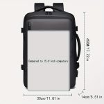 1pc Expandable Laptop Backpack, Waterproof Business Travel Backpack, Fits 15.6-Inch Laptop - Image 8
