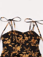 Floral Print Tie Shoulder Cami Dress, Elegant Sweetheart Neck Sleeveless Dress, Women's Clothing - Image 4