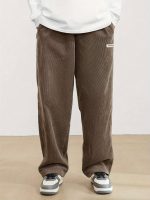 Men's Loose-Fit Corduroy Casual Pants With Pockets In Solid Color, Breathable Straight-Leg Drawstring Trousers For Urban Streetwear And Outdoor Activities, Casual Style - Image 9