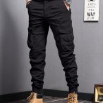 Men's Casual Tapered Multi Pocket Joggers, Chic Street Style Cargo Pants - Image 8