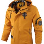 Multiple Pocket Design Men's Embroidery Long Sleeve Zip Up Drawstring Hooded Jacket, Men's Stand Collar Thin Jacket For Spring Outdoor - Image 3