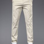 Men's Solid Casual Fashion Pants For Spring Fall, Versatile Trousers For Males - Image 3