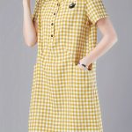 Plaid Print Button Up With Pocket Dress, Casual Short Sleeve Loose Dress For Spring & Summer, Women's Clothing - Image 2