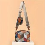 Rhombus Pattern Crossbody Bag, Colorblock Mini Square Bag, Women Retro Shoulder Bag With Coin Purse - Image 9