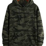 Men's Camo Loose Pullover Hooded Fleece Sweatshirt For Autumn And Winter - Image 5