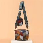 Rhombus Pattern Crossbody Bag, Colorblock Mini Square Bag, Women Retro Shoulder Bag With Coin Purse - Image 5