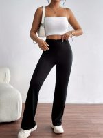 High Waist Flare Leg Pants, Casual Forbidden Pants For Spring & Summer, Women's Clothing - Image 3