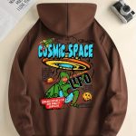 UFO & Alien Print Hoodie, Cool Hoodies For Men, Men's Casual Graphic Design Pullover Hooded Sweatshirt With Kangaroo Pocket Streetwear For Winter Fall, As Gifts - Image 8